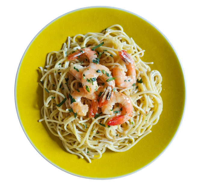 Lemon & Ginger Honey Shrimp Scampi