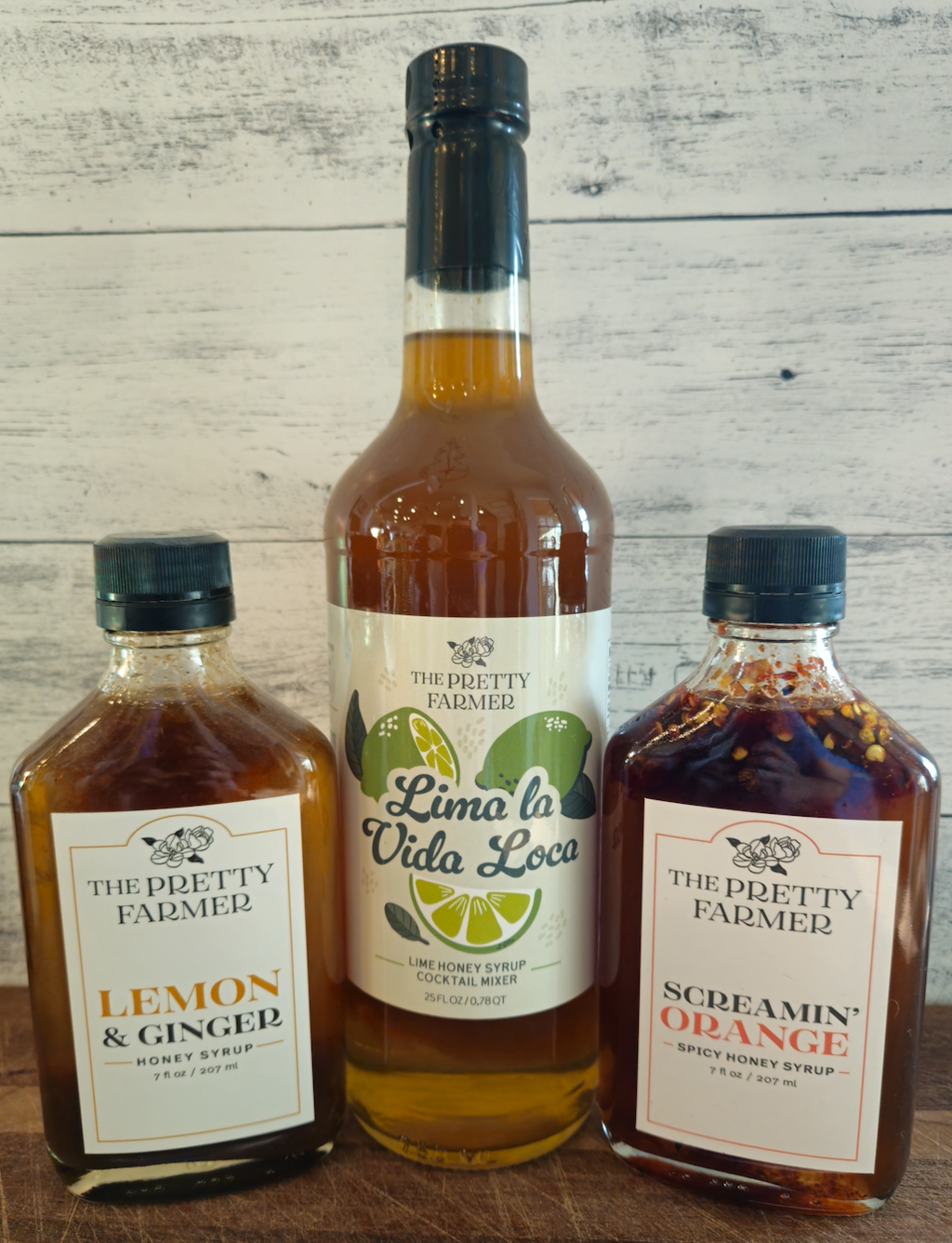 Citrus Bundle: Lemon &amp; Ginger Honey Syrup, Screamin' Orange Spicy Honey Syrup and Lima la Vida Local Lime Honey Syrup