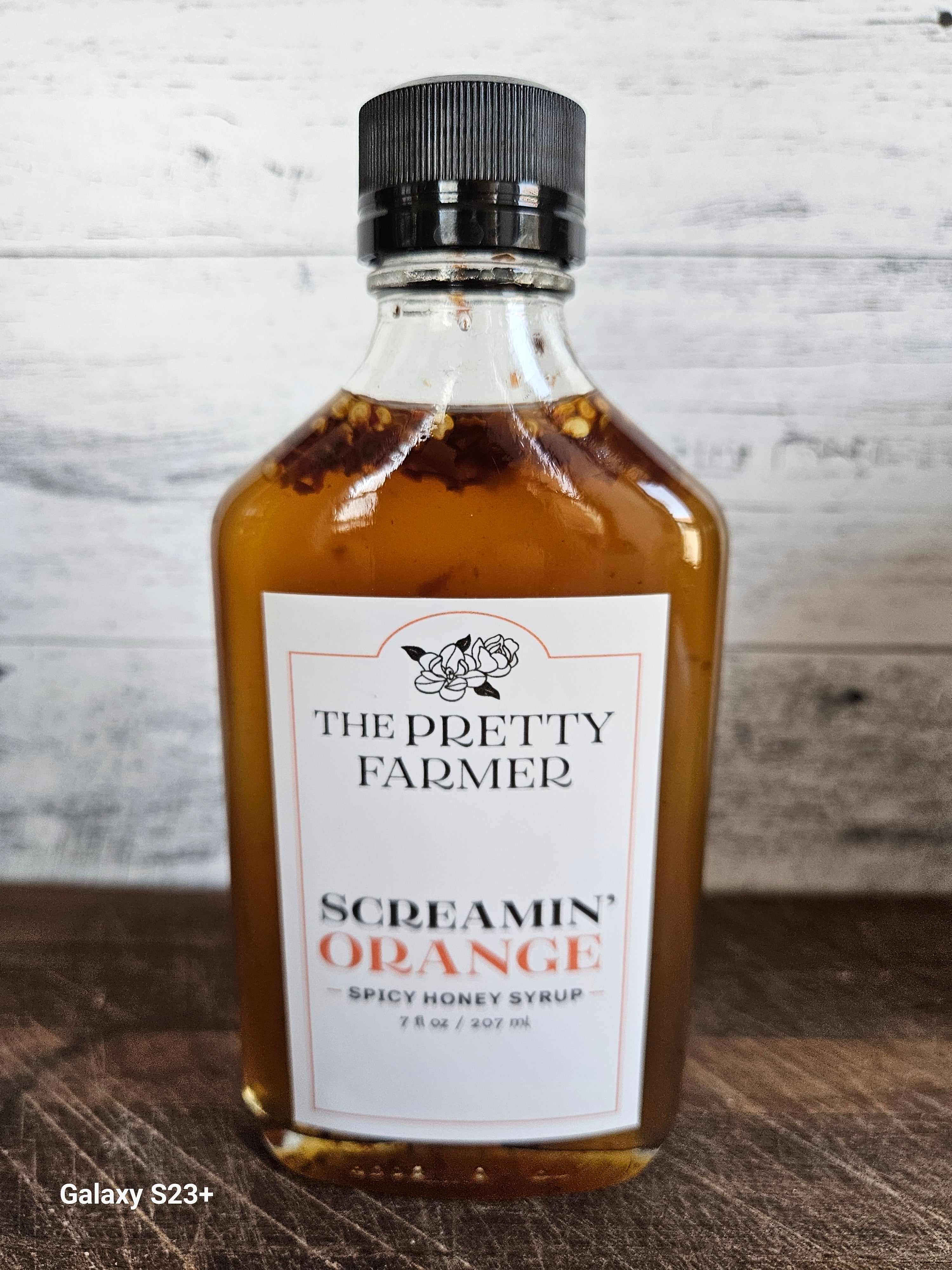 SCREAMIN' ORANGE SPICY HONEY SYRUP, 7oz FLASK